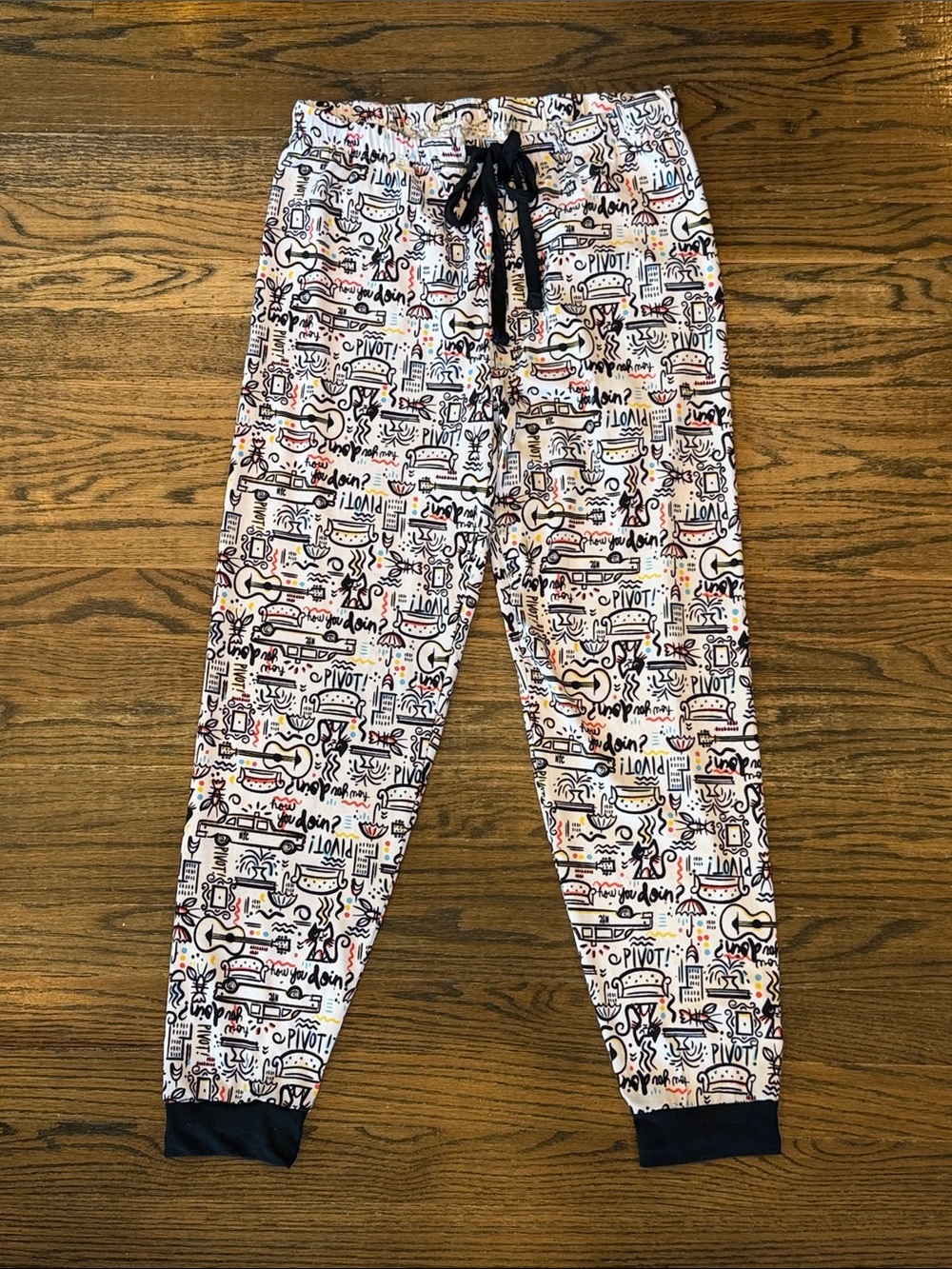 Women's White Graphic Jogger Pajama Pants